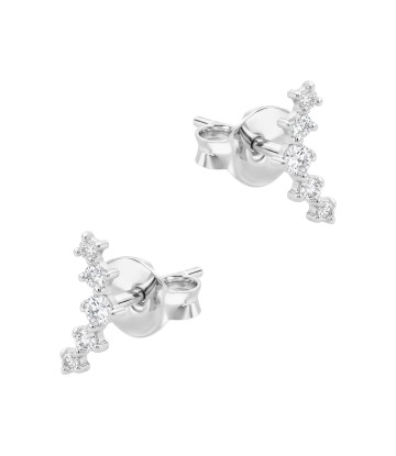 Starlit Curve Silver Stud Earring STS-6832